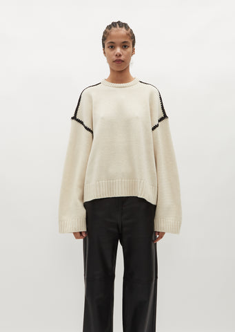 Embroidered Wool Cashmere Knit