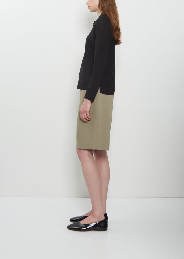 Wool Silk Knit Henley Top