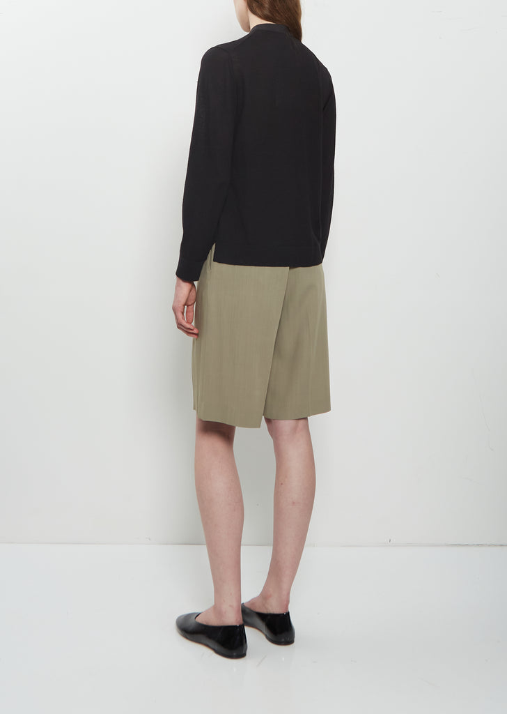 Wool Silk Knit Henley Top