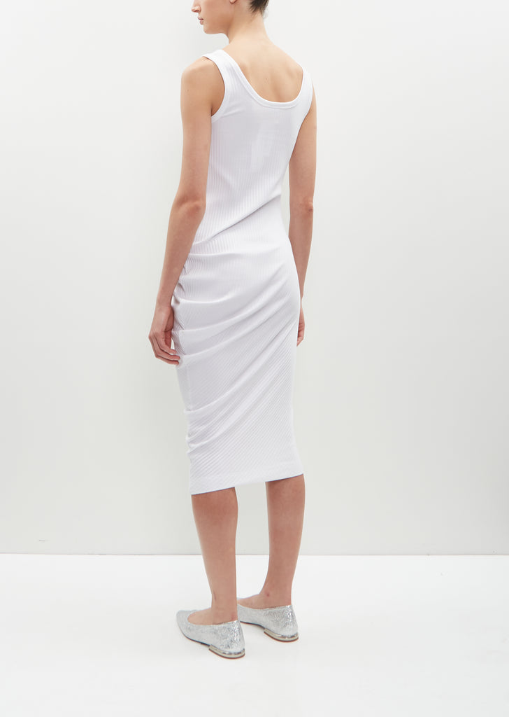 Hoteros Ribbed Jersey Dress — White