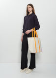 Washed Canvas Two-Tone Tote, Medium — Orange