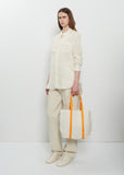 Washed Canvas Two-Tone Tote, Small — Orange