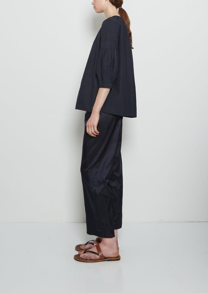 Dense Khadi Cotton Mary Ellen Mark Blouse — Midnight