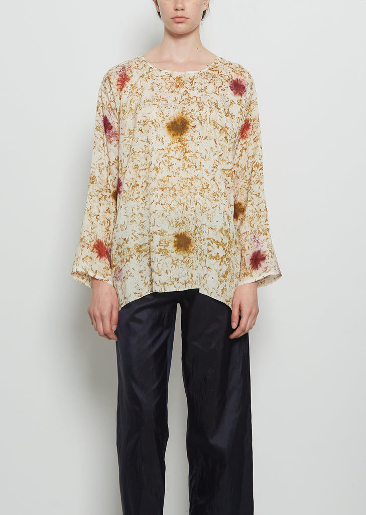 Temple Blessings Silk Long Tunisian Top — Mukhtar