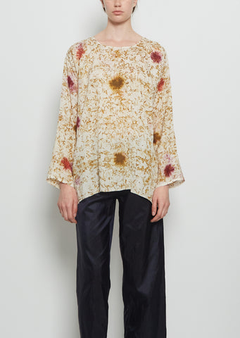 Temple Blessings Silk Long Tunisian Top — Mukhtar