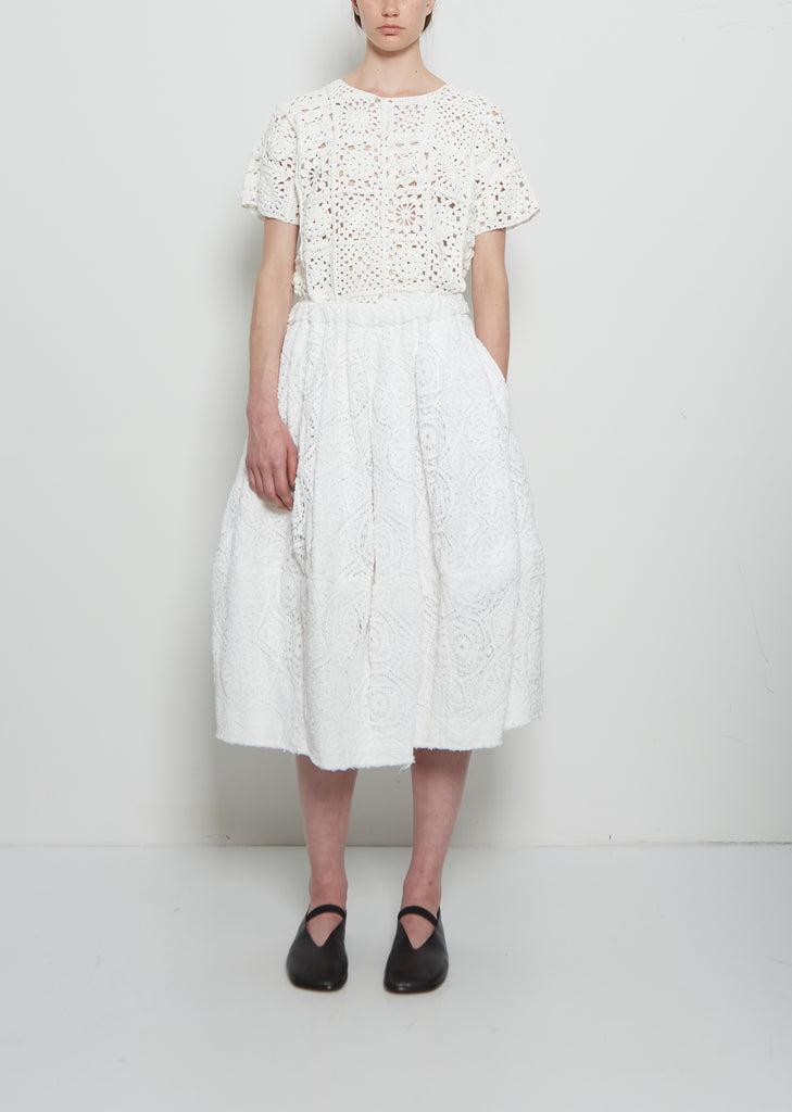 Lace Drawstring Balloon Skirt