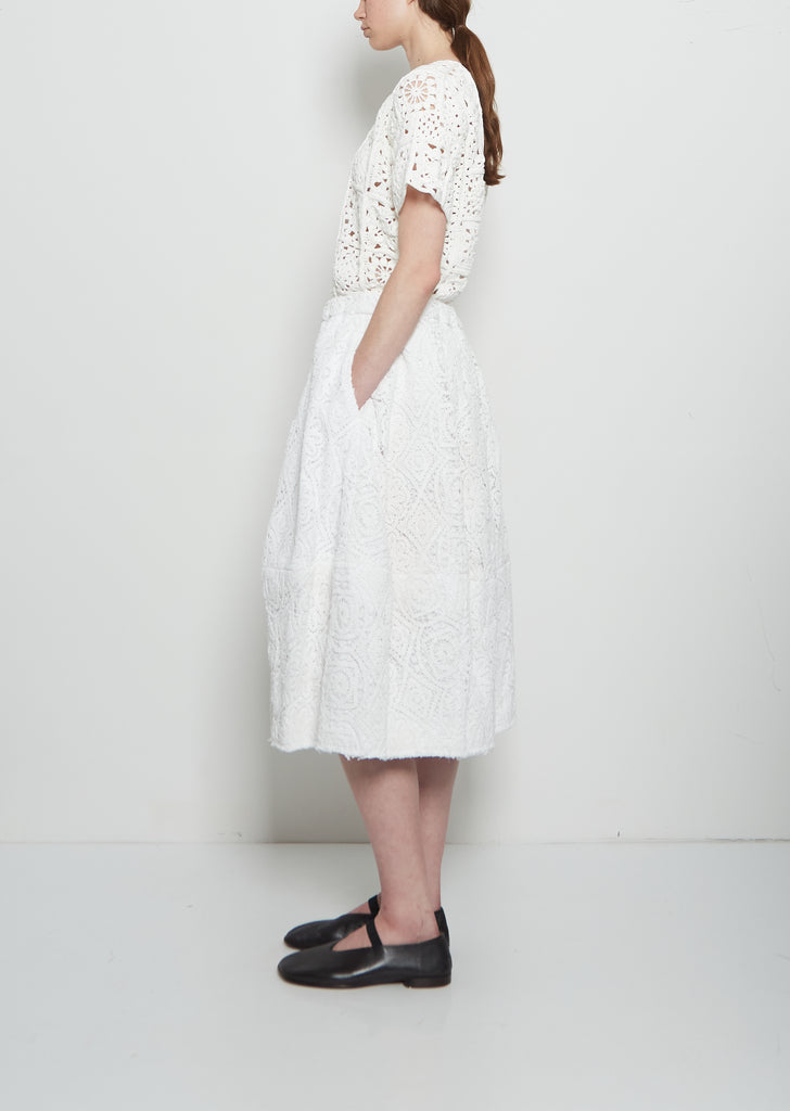 Lace Drawstring Balloon Skirt