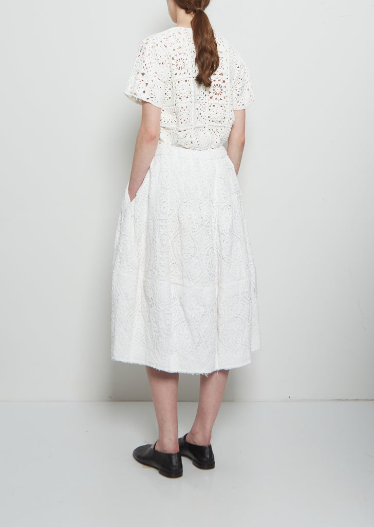 Lace Drawstring Balloon Skirt