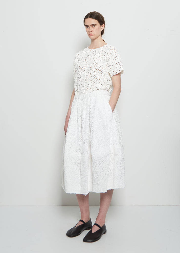 Lace Drawstring Balloon Skirt