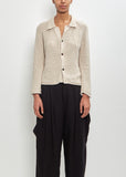 Cotton Rolled 3 Button Cardigan — Light Grey