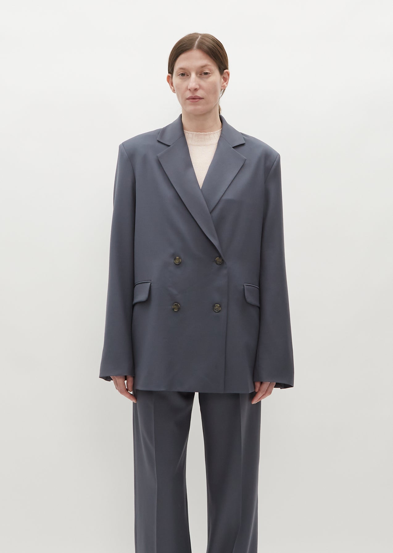 ジャケット Loulou Studio SS24 DONAU BLAZER (DONAU FJORD GREY) Donau Blazer – La Garçonne