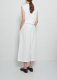 Twil Tech Drawstring Wide Pant — White
