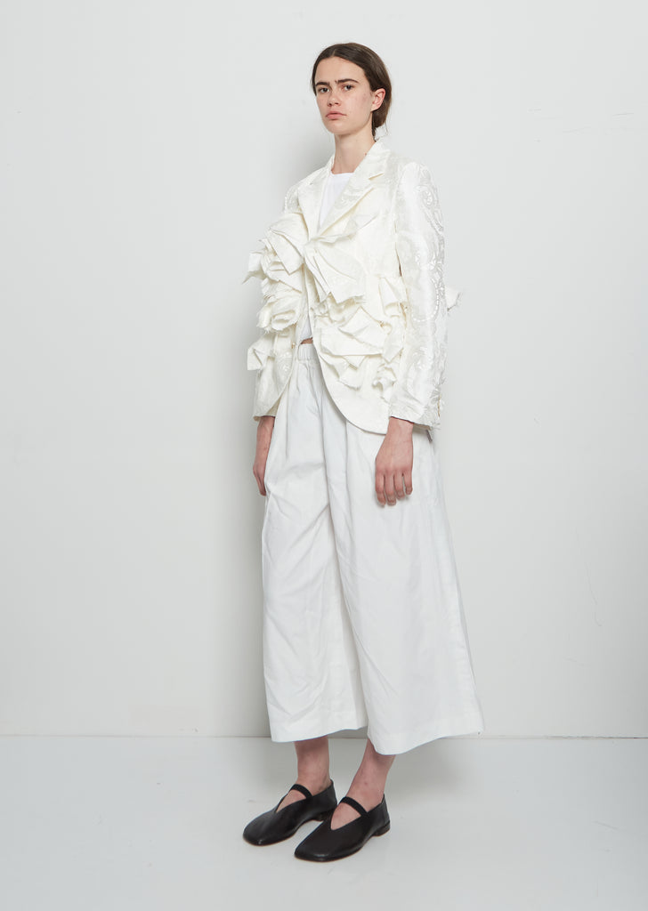 Grosgrain Lace Ruched Blazer