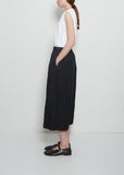 Twil Tech Drawstring Wide Pant — Black