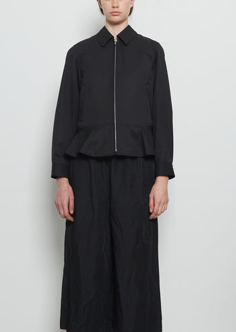 Wool Tech Peplum Zip Up