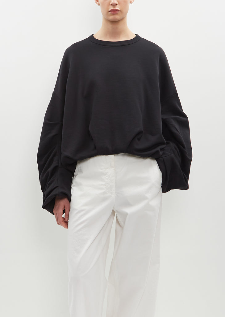 Hannett Draped Cotton Sweatshirt — Black