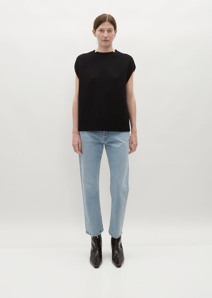Sagar Short Sleeve Sweater — Black