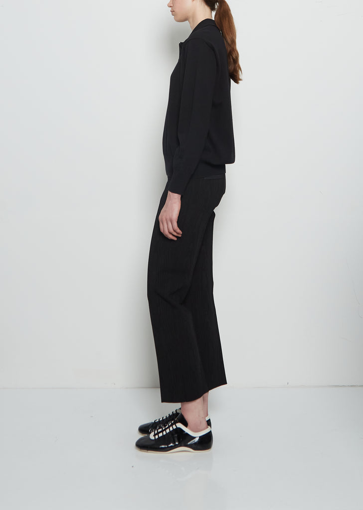Sid Wool Cotton Knit Polo — Black