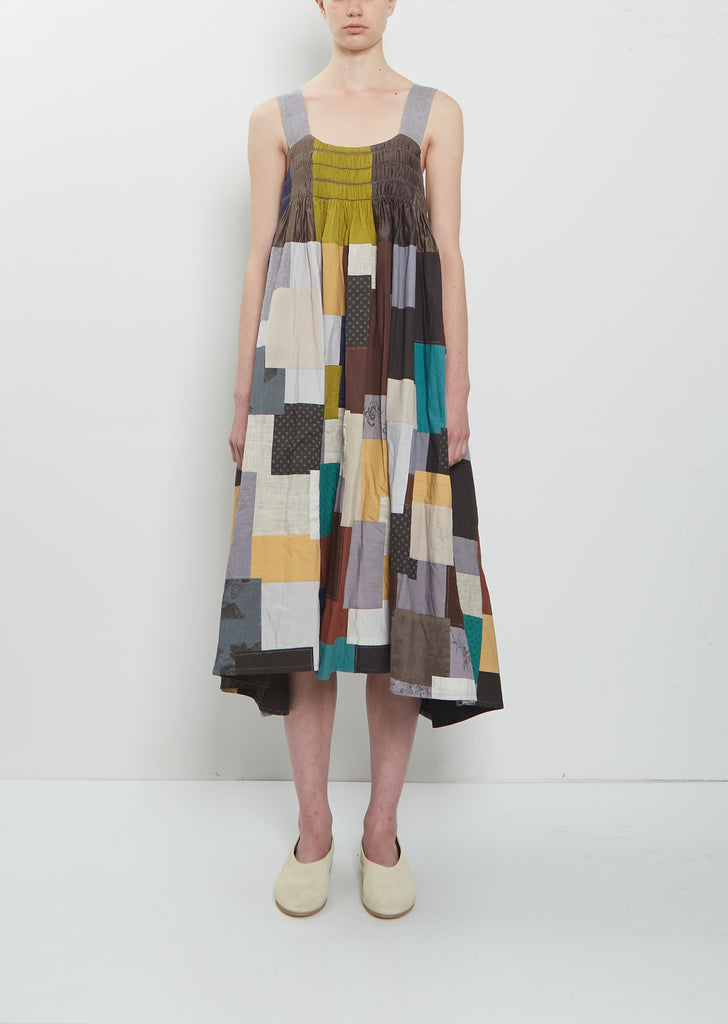 Silk Linen Patchwork Ari Stitch Dress