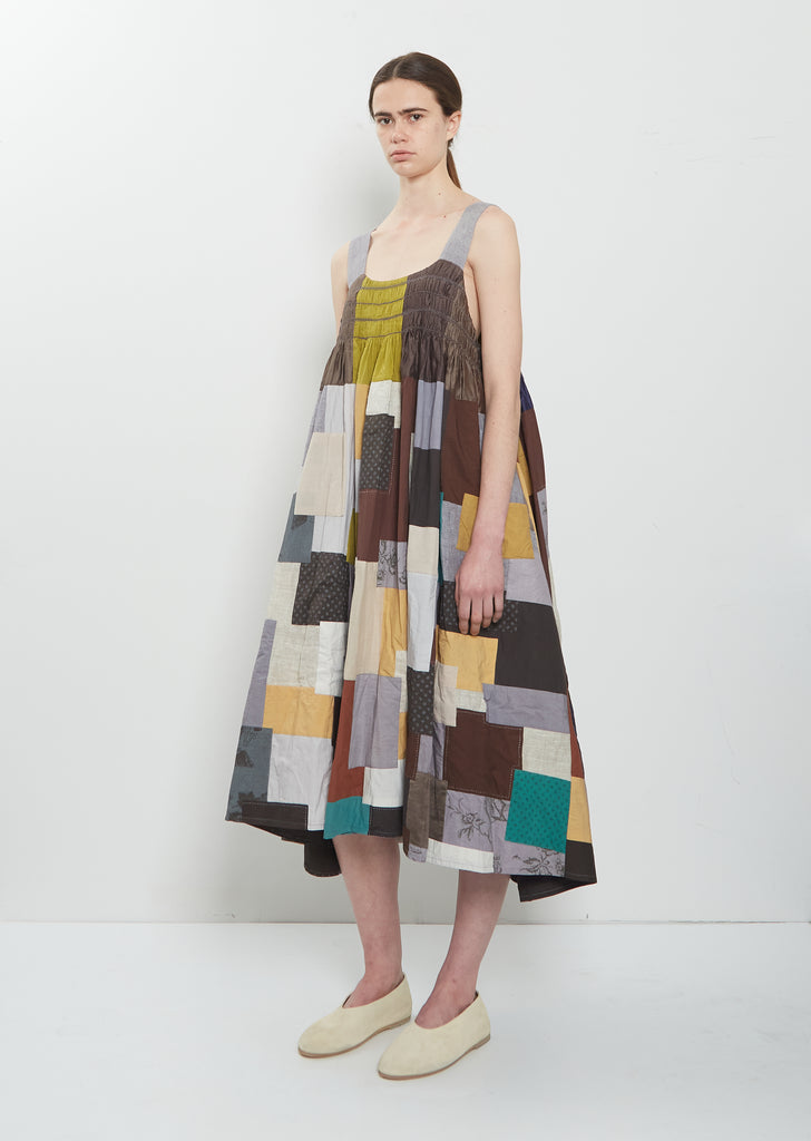 Silk Linen Patchwork Ari Stitch Dress