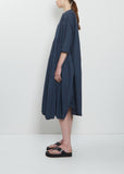 All Spice Cotton Dress — Navy Thin Check