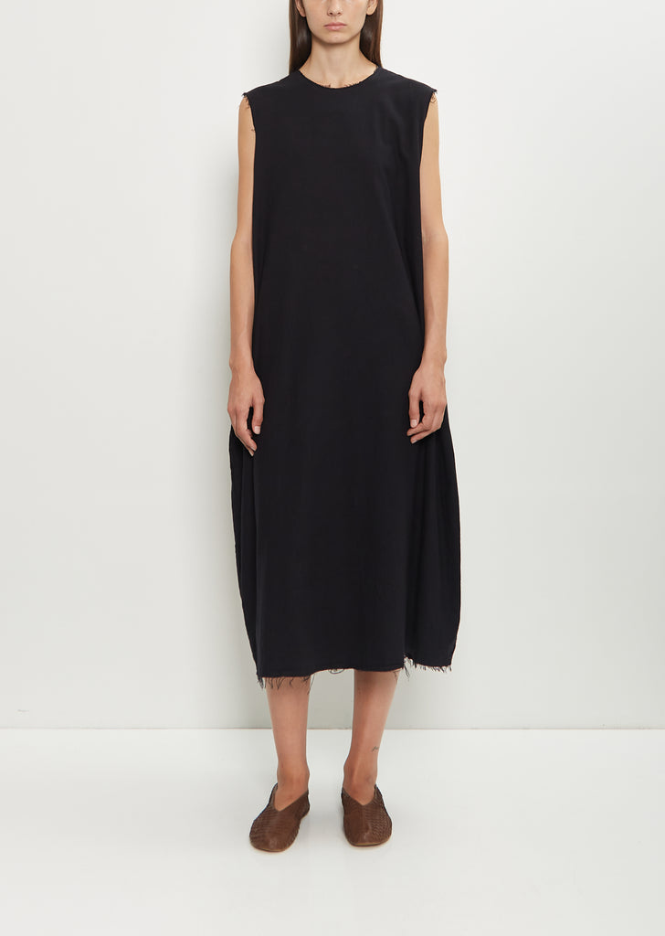 Sleeve Scarf Sleeveless Cotton Dress