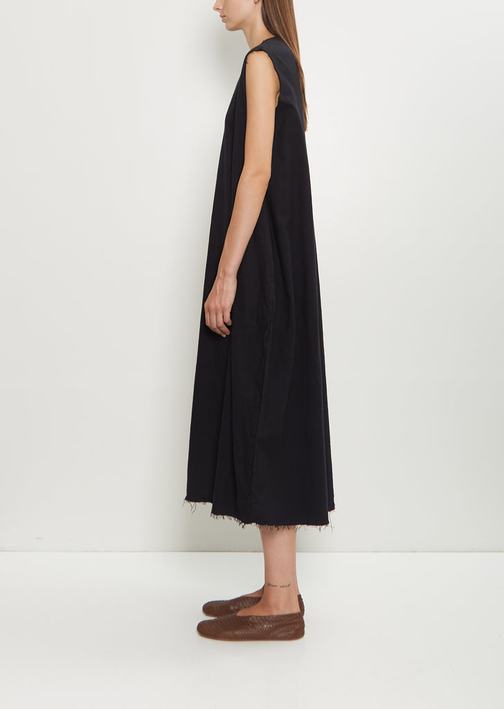 Sleeve Scarf Sleeveless Cotton Dress
