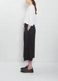 Stretch Light Canvas Cropped Trousers —  Black