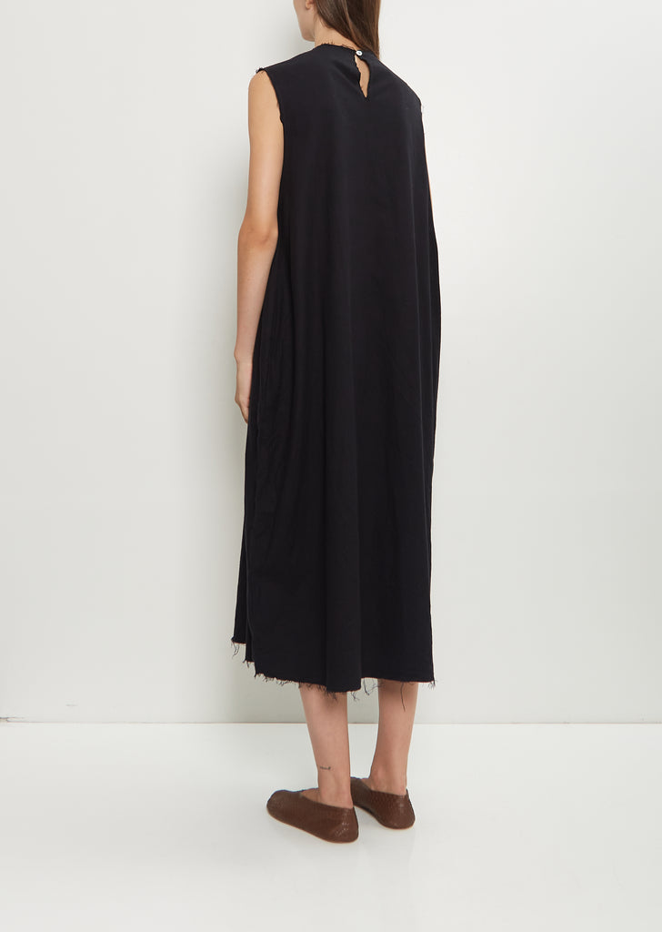 Sleeve Scarf Sleeveless Cotton Dress