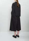Stretch Canvas Loose Blazer Jacket — Black