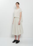 Light Cotton Gathered Double Layer Skirt — Pebble