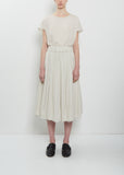 Light Cotton Gathered Double Layer Skirt — Pebble