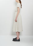 Light Cotton Gathered Double Layer Skirt — Pebble