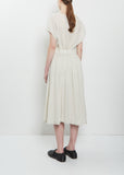 Light Cotton Gathered Double Layer Skirt — Pebble