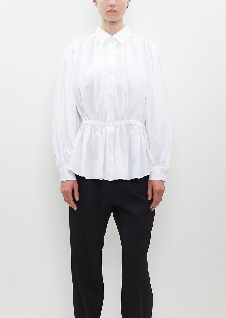 Pleated Button Blouse