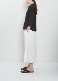 Stretch Light Canvas Short Collar Shirt — Black