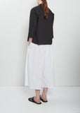 Stretch Light Canvas Short Collar Shirt — Black