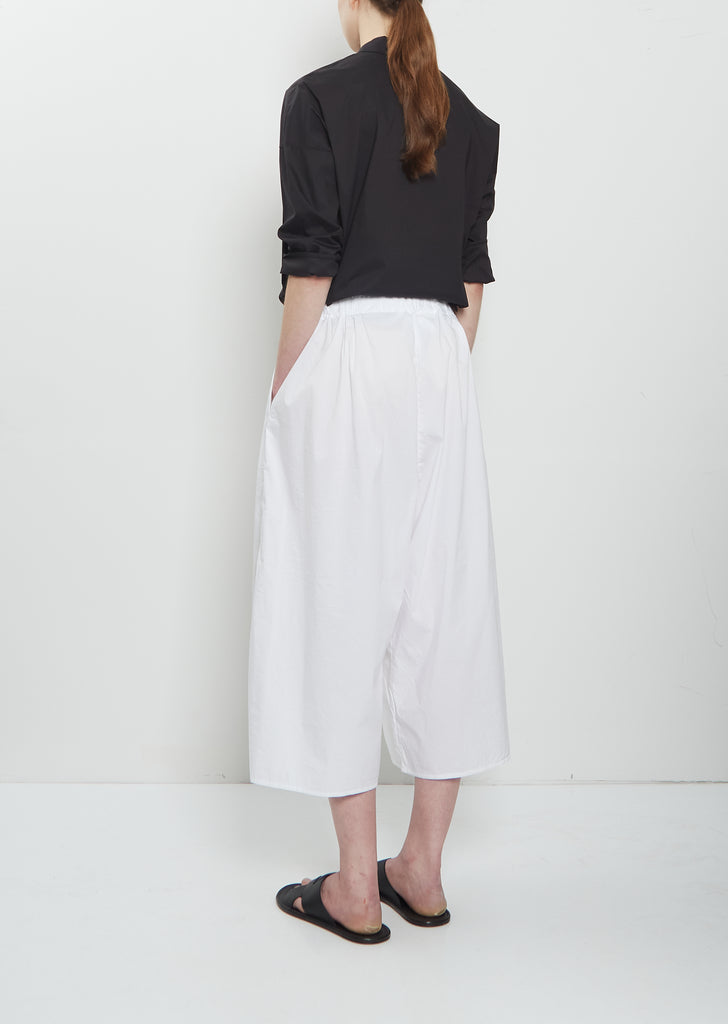 Stretch Light Canvas Cropped Trousers — White
