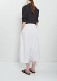 Stretch Light Canvas Cropped Trousers — White