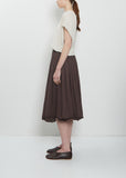 Light Cotton Gathered Double Layer Skirt — Grape
