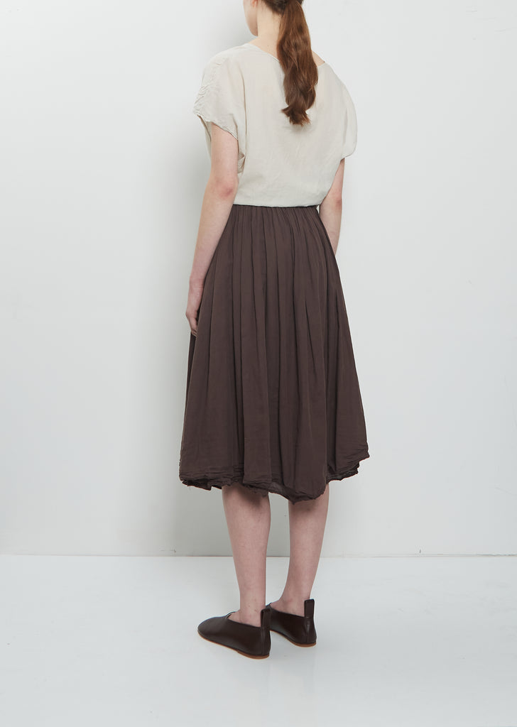 Light Cotton Gathered Double Layer Skirt — Grape