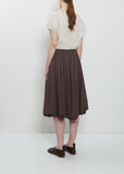 Light Cotton Gathered Double Layer Skirt — Grape