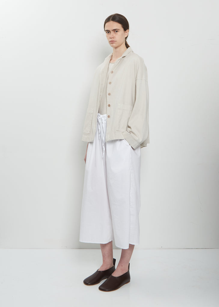 Heavy Cotton Loose Blazer Jacket — Pebble