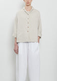 Heavy Cotton Loose Blazer Jacket — Pebble