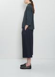 Stretch Light Canvas Short Collar Shirt — Thyme