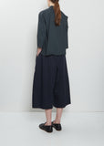 Stretch Light Canvas Short Collar Shirt — Thyme
