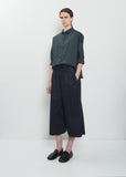 Stretch Light Canvas Short Collar Shirt — Thyme