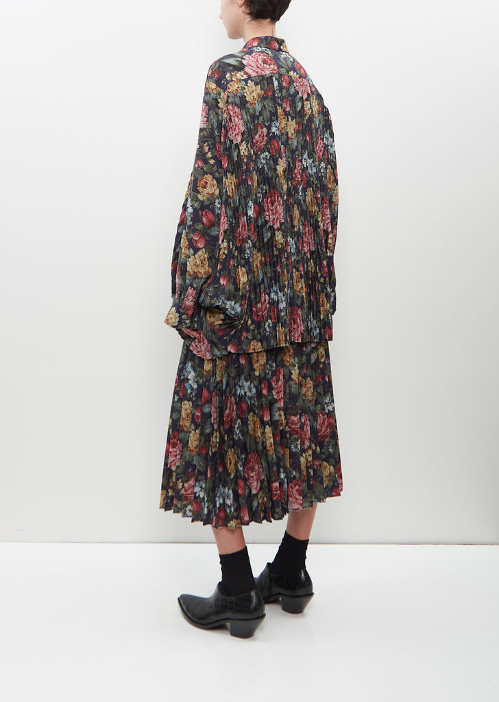 Printed Pleated Skirt