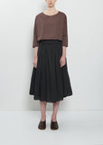 Light Cotton Gathered Double Layer Skirt — Black