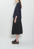 Stretch Light Canvas Short Collar Shirt — Navy